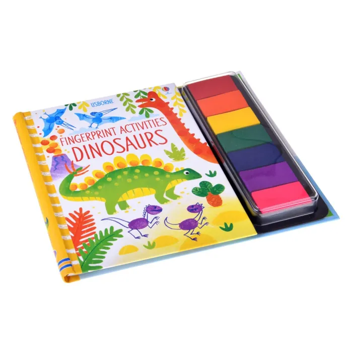 okładka książeczki o dinozaurach z wyrazistą grafiką