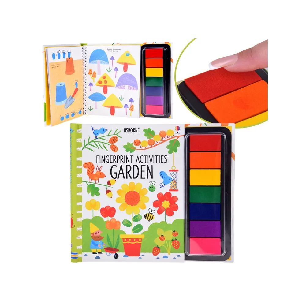 kreatywna książeczka do malowania palcami ogród na okładce