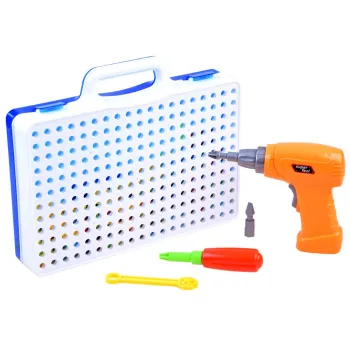 zbliżenie na kolorowe śrubki i podkładki dostępne w zestawie