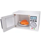 imitacje jedzenia: tosty, udko z kurczaka, frytki i ciasteczka na talerzyku