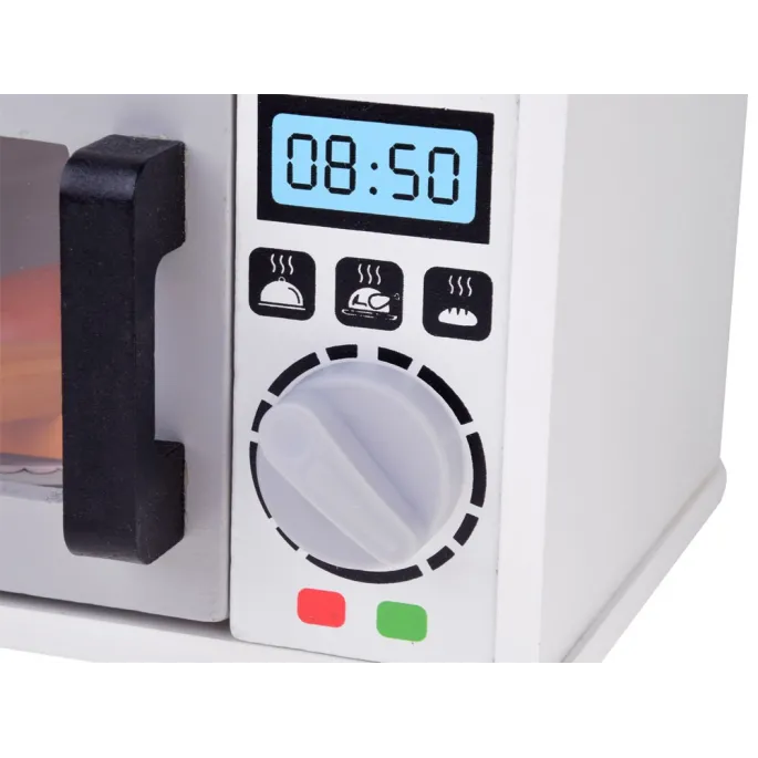 szczegóły drewnianej konstrukcji kuchenki mikrofalowej