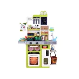 zestaw warzyw, owoców oraz naczyń dołączony do kuchni dla małego kucharza