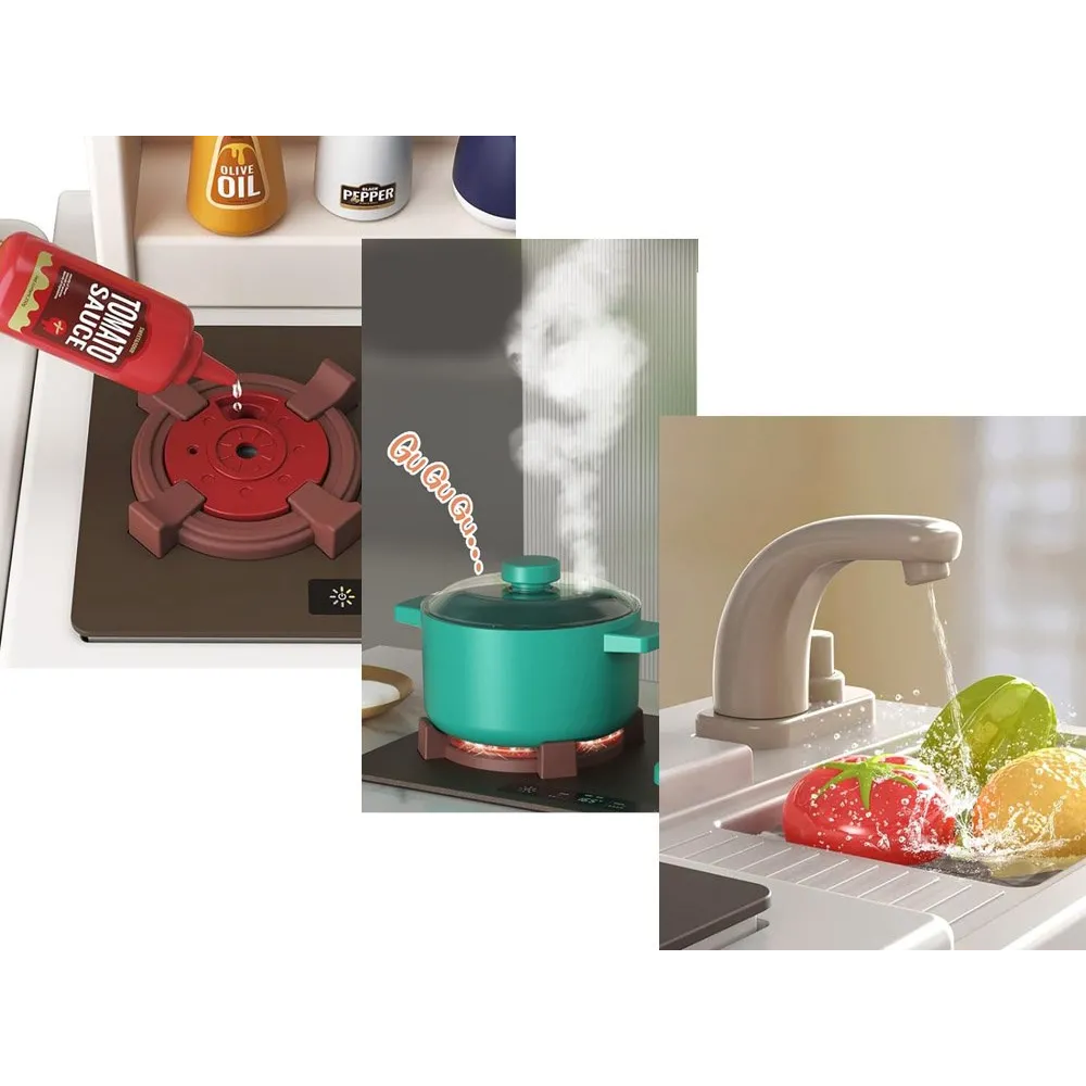 dziecięcy jajowar z efektami świetlnymi na zabawkowej kuchni