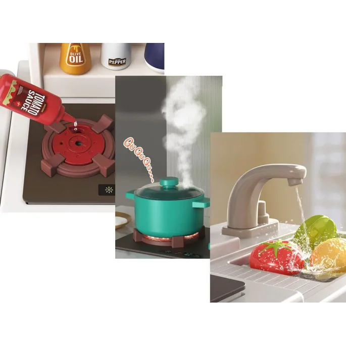 dziecięcy jajowar z efektami świetlnymi na zabawkowej kuchni