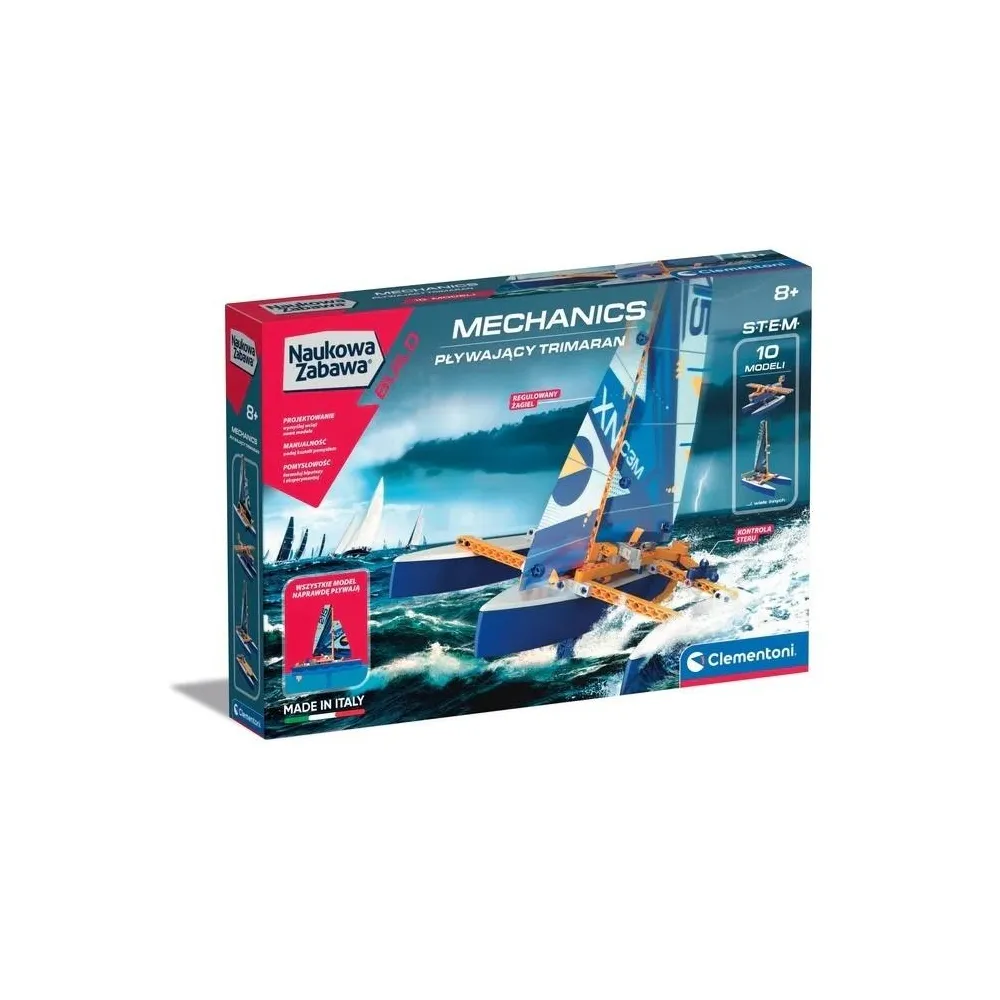 model trimaranu do samodzielnego montażu z elementami konstrukcyjnymi