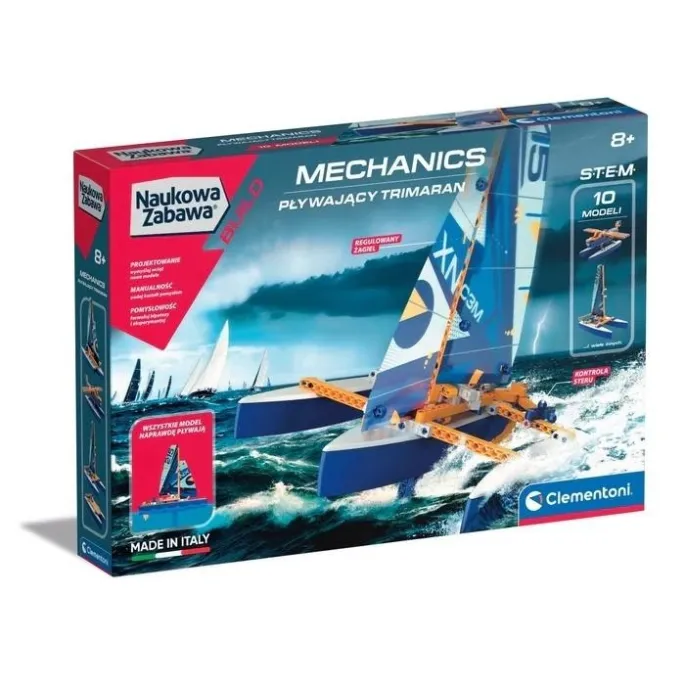 model trimaranu do samodzielnego montażu z elementami konstrukcyjnymi