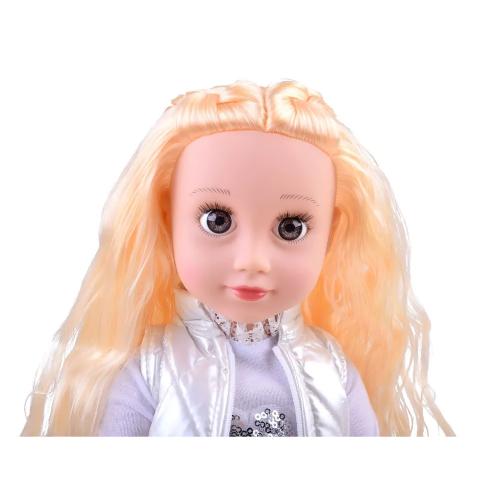 Brokatowe getry i perłowa kamizelka stylizacji lalki