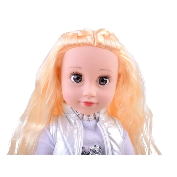 Brokatowe getry i perłowa kamizelka stylizacji lalki