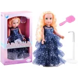 Lalka Ariana w granatowej sukni balowej ze srebrnymi gwiazdkami