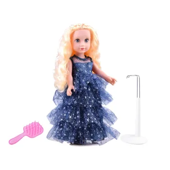 Zbliżenie na srebrne gwiazdki na sukni lalki Ariana