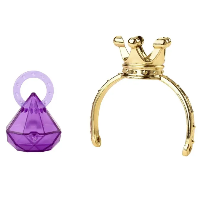 Barbie MINI z długimi blond włosami, złotą koroną i błyszczącą sukienką