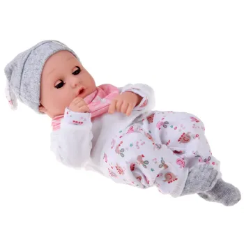 Lalka BOBAS 32cm z ruchomymi oczkami + akcesoria do karmienia ZA5833