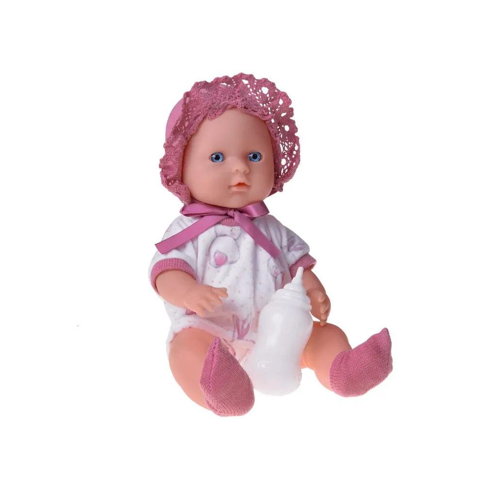 nosidełko z laleczką i dołączoną butelką do karmienia