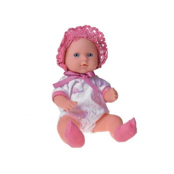 zdjęcie zestawu z lalką, nosidełkiem i butelką na tle jasnym