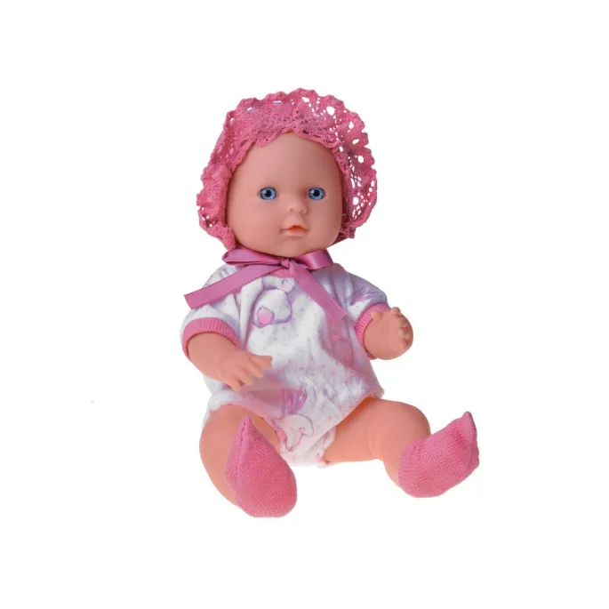 zdjęcie zestawu z lalką, nosidełkiem i butelką na tle jasnym