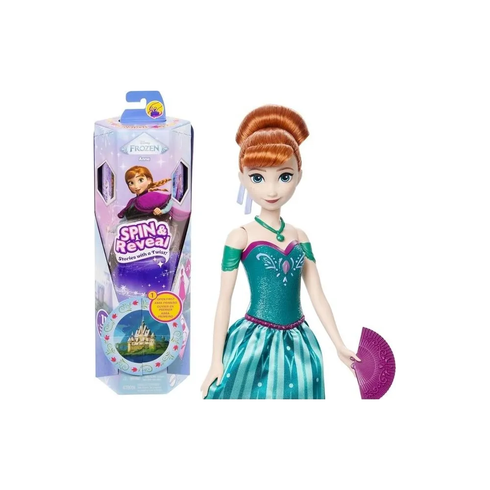 Lalka Anna z Frozen w charakterystycznym stroju, z funkcją Spin&Reveal