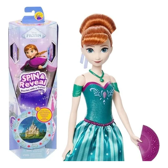Lalka Anna z Frozen w charakterystycznym stroju, z funkcją Spin&Reveal