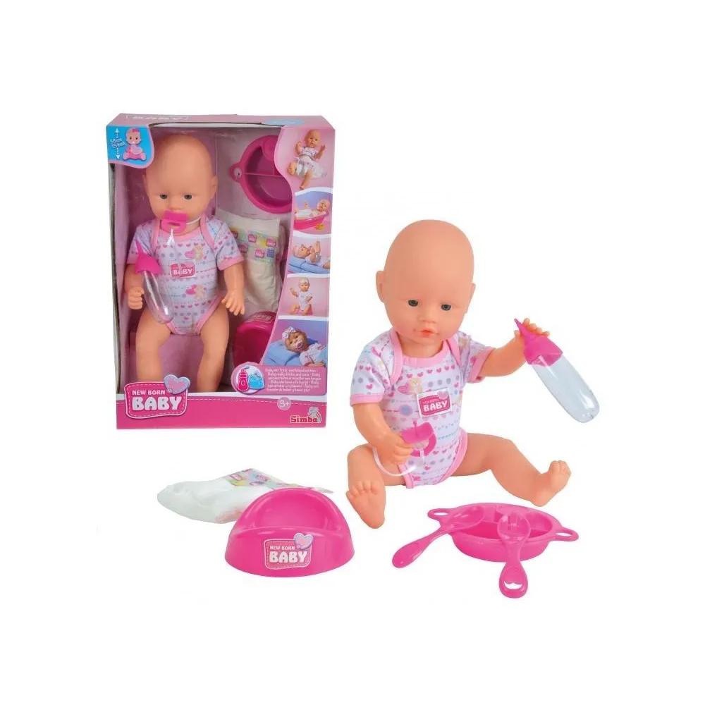 Lalka bobas NBB 38 cm z zestawem akcesoriów do opieki i zabawy