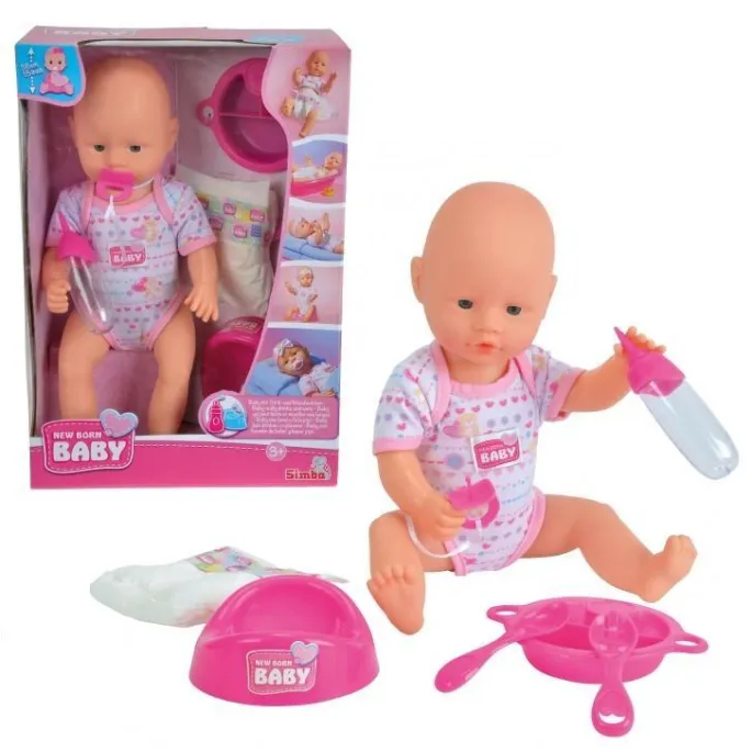 Lalka bobas NBB 38 cm z zestawem akcesoriów do opieki i zabawy