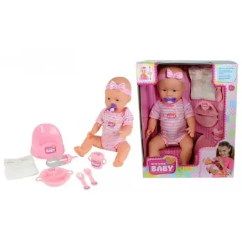 Lalka funkcyjna 43 cm z akcesoriami do karmienia i przewijania