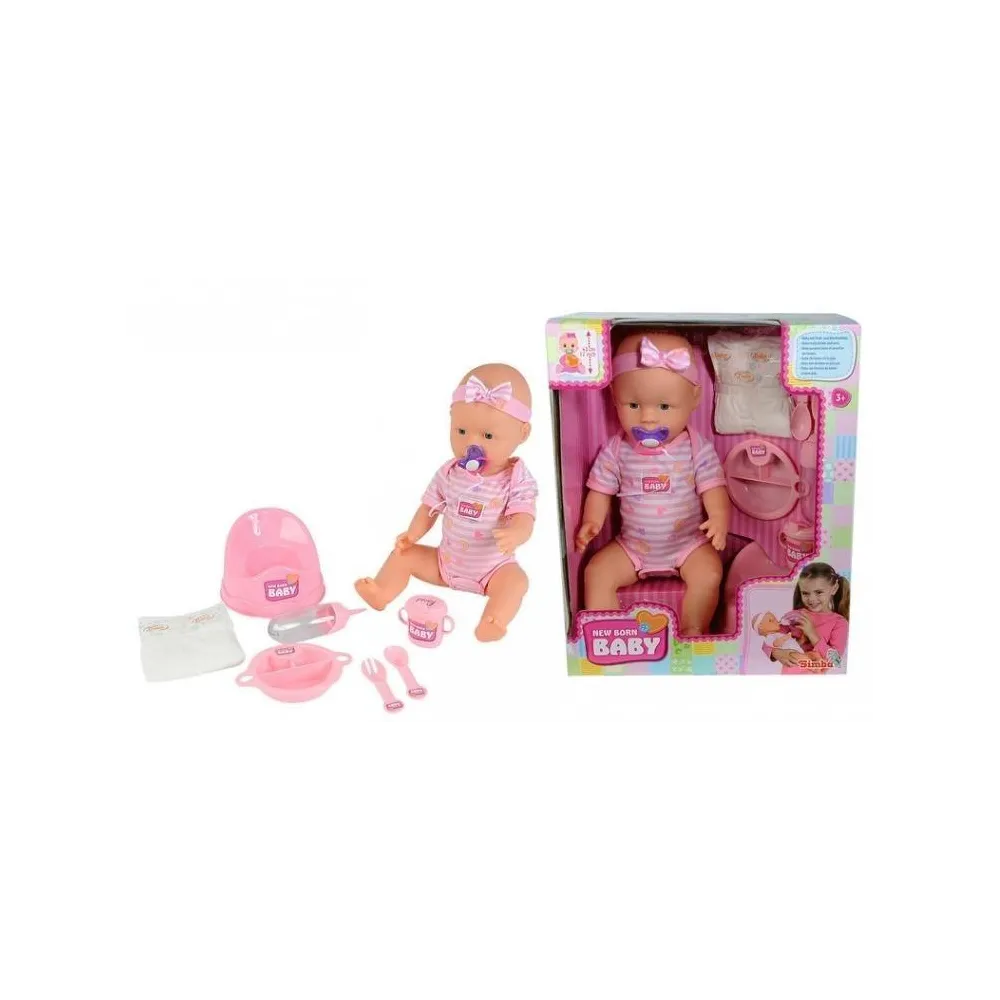 Lalka funkcyjna 43 cm z akcesoriami do karmienia i przewijania