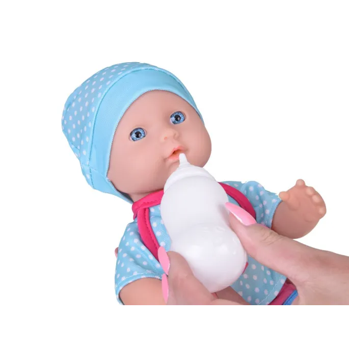 Praktyczne nosidełko mieszczące lalkę o wysokości do 30 cm