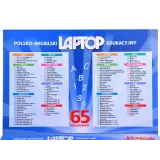 Laptop edukacyjny otwarty, widoczne przyciski i ekran