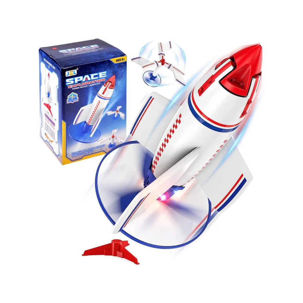 Latająca rakieta do zabawy na świeżym powietrzu na białym tle