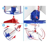 Widok rakiety z rozwiniętymi piankowymi skrzydłami w trakcie lotu