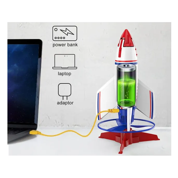 Kolorowe opakowanie latającej rakiety z kompletnym zestawem