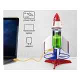 Kolorowe opakowanie latającej rakiety z kompletnym zestawem