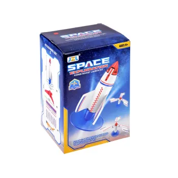 Szczegół rakiety z wirującym niebieskim dyskiem umożliwiającym wznoszenie