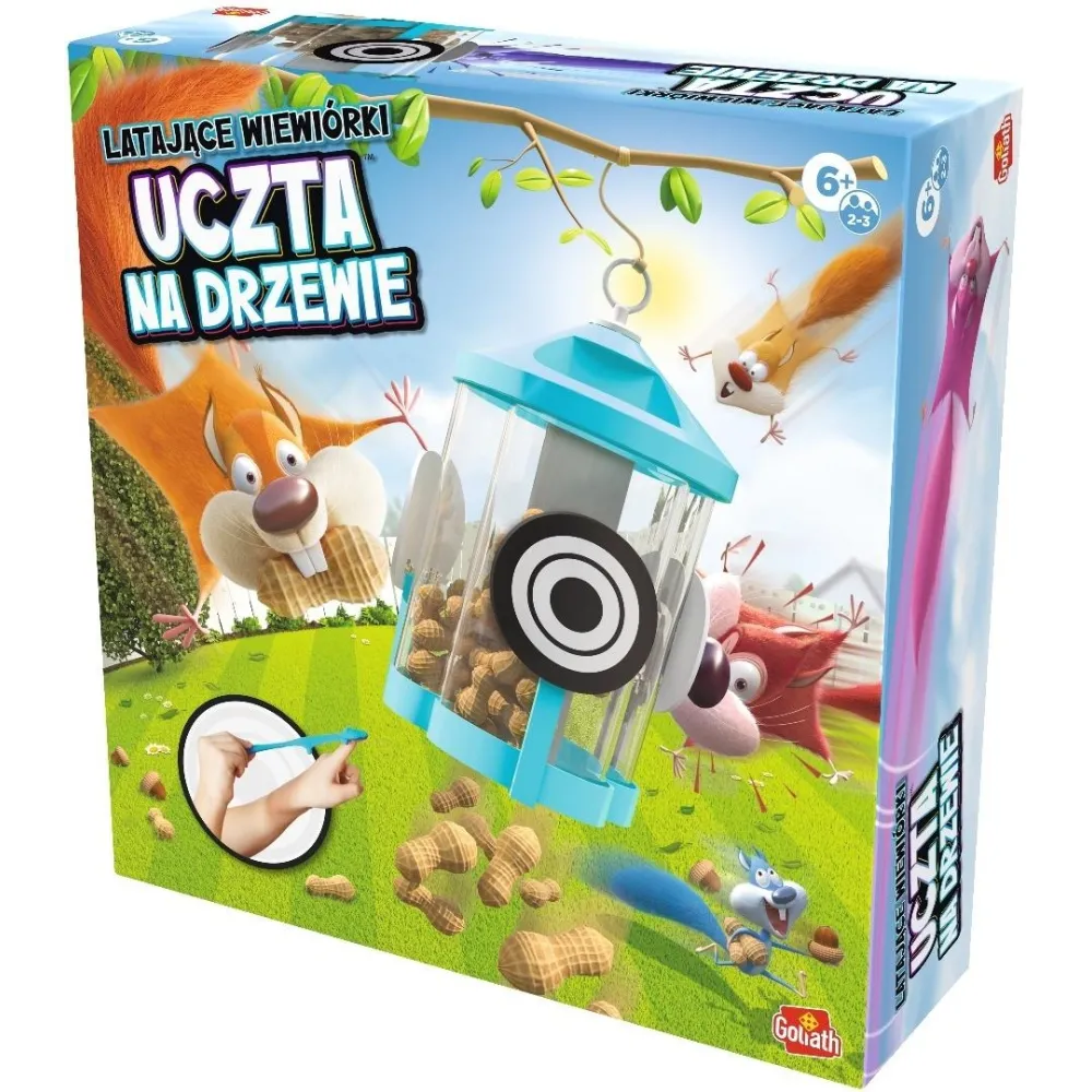 Zabawka Latające Wiewiórki z motywem uczty na drzewie wśród gałęzi