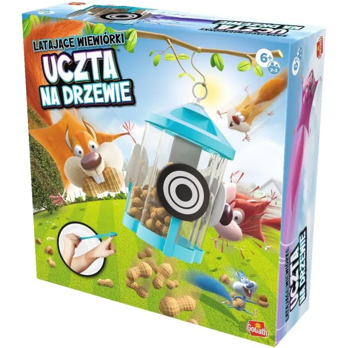 Zabawka Latające Wiewiórki z motywem uczty na drzewie wśród gałęzi