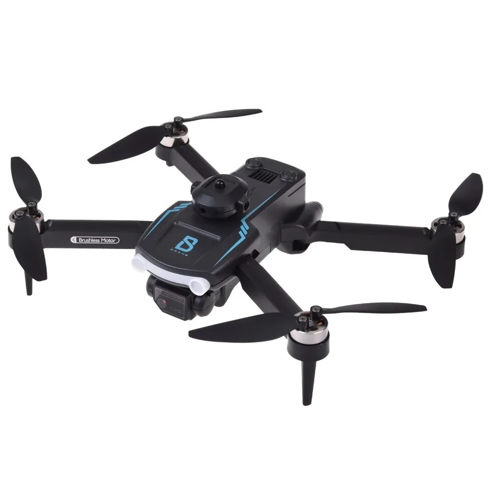 Model drona RC0657 ustawiony na stole w trybie gotowości do lotu