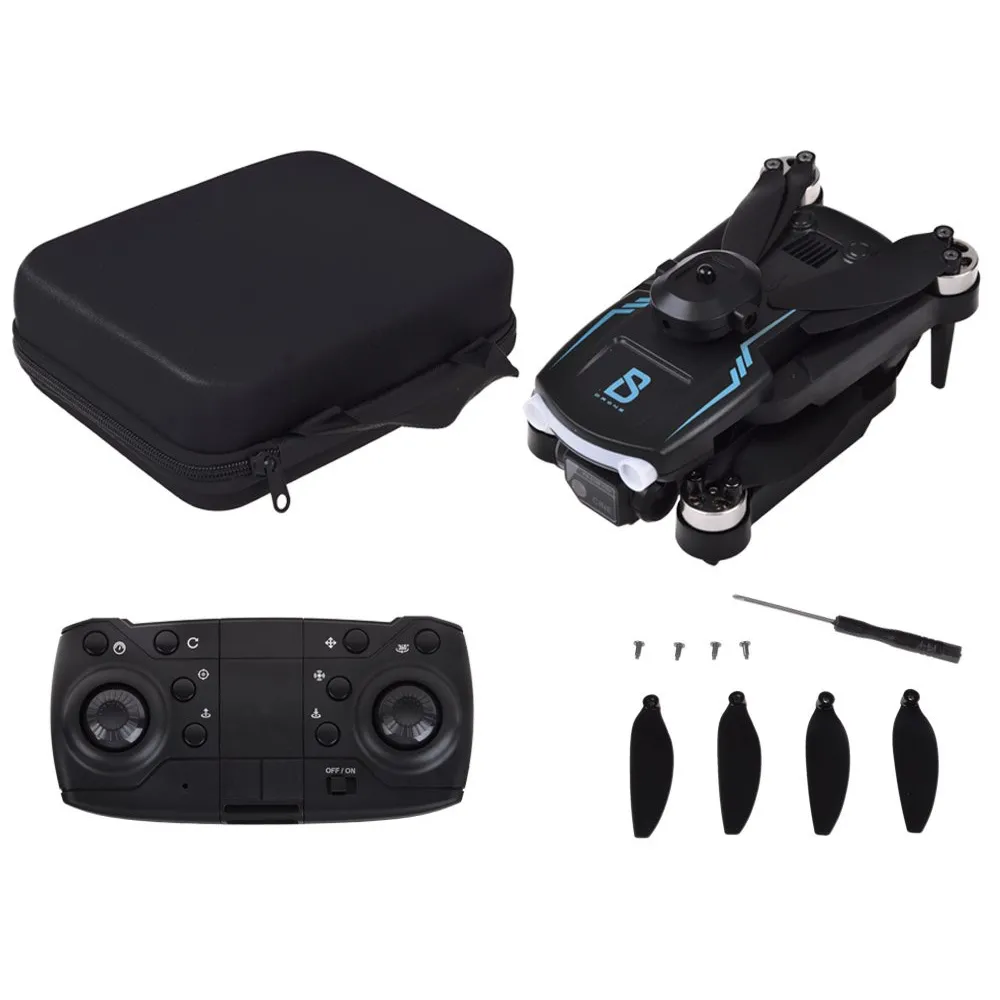 Zbliżenie na cztery śmigła składanej konstrukcji drona RC0657