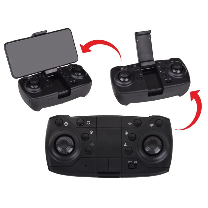 Widok boczny drona RC0657 na tle powierzchni futerału