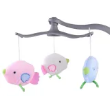 trzy zawieszone pluszowe maskotki nad siedziskiem