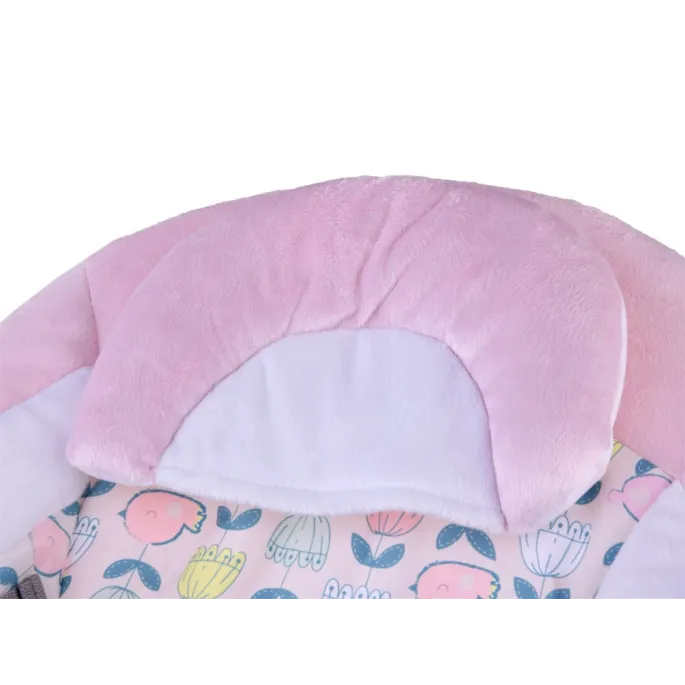 leżaczek widok z boku, prezentujący metalowy stelaż