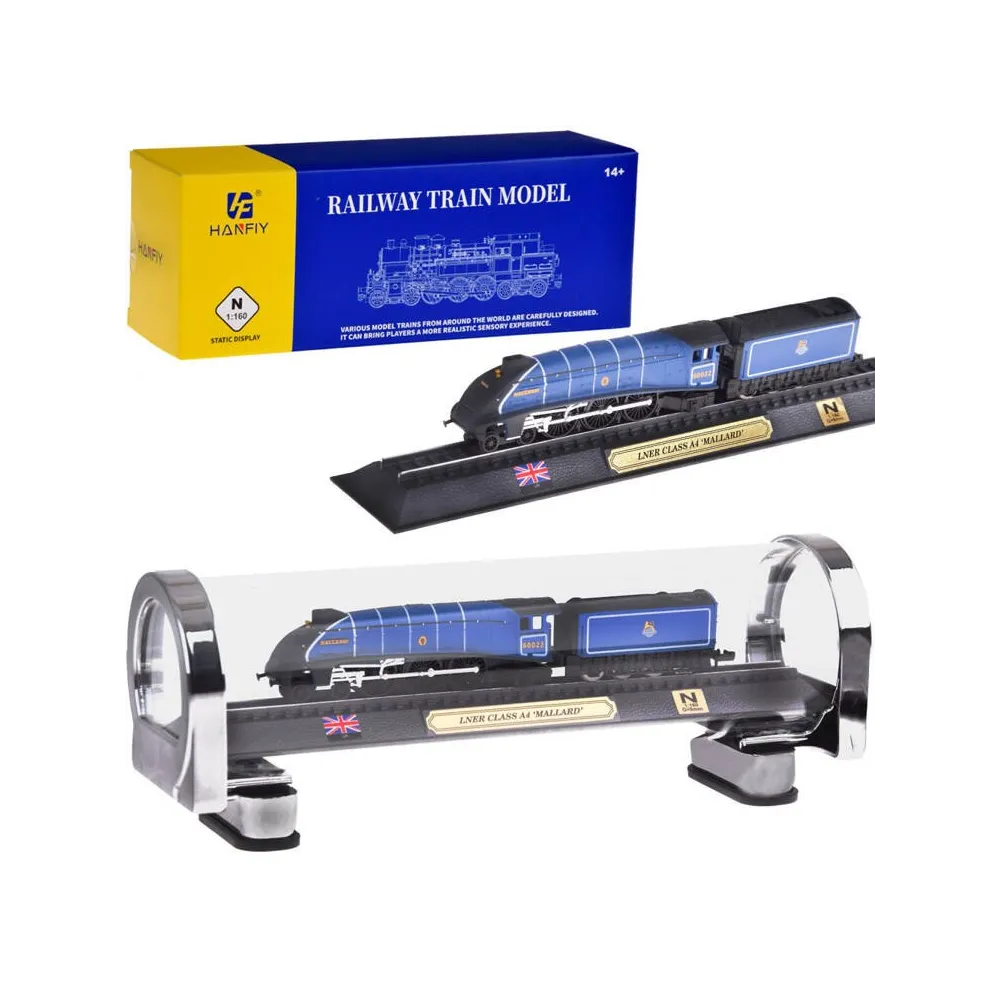 Model lokomotywy LNER CLASS A4 Mallard na podstawce z torami