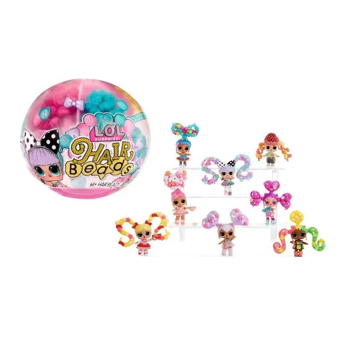 Losowo wybrana laleczka LOL Surprise Hair Beads na białym tle