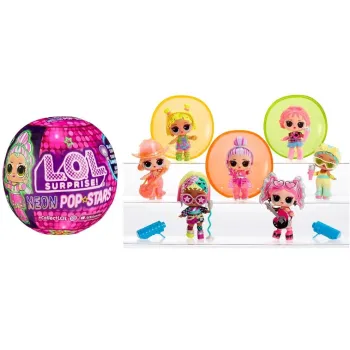 Laleczka LOL Surprise Neon Pop Stars z akcesoriami i efektem UV