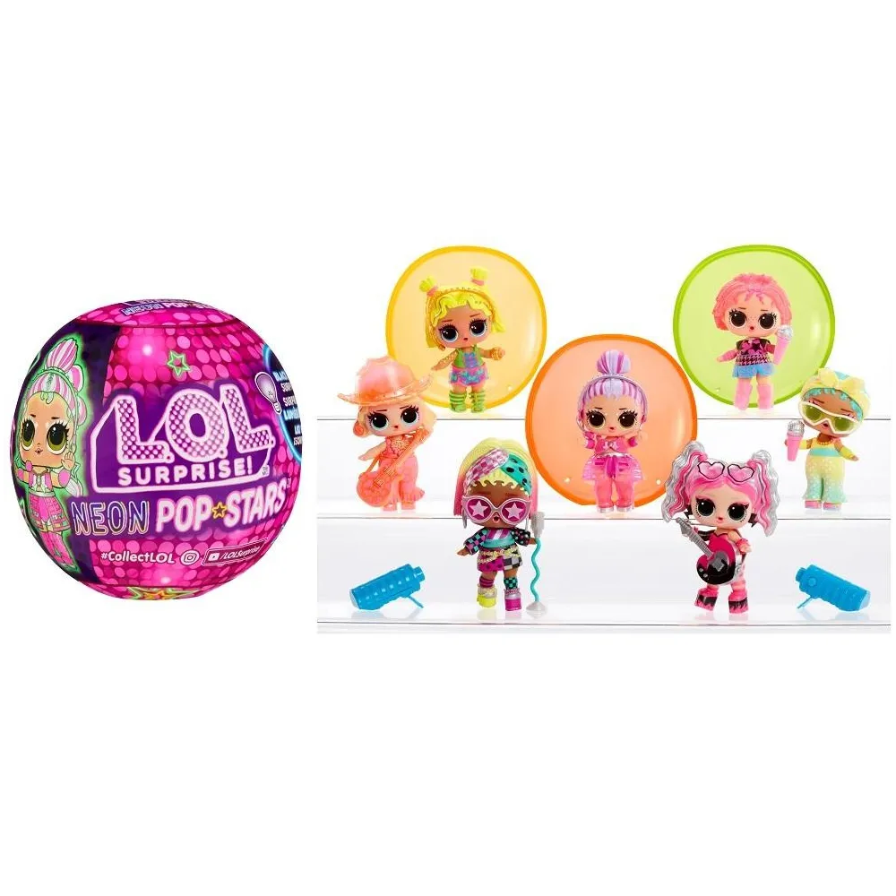 Laleczka LOL Surprise Neon Pop Stars z akcesoriami i efektem UV