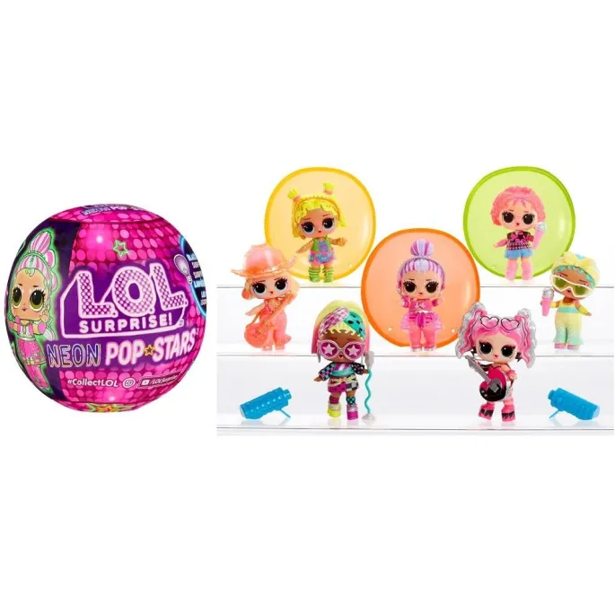 Laleczka LOL Surprise Neon Pop Stars z akcesoriami i efektem UV