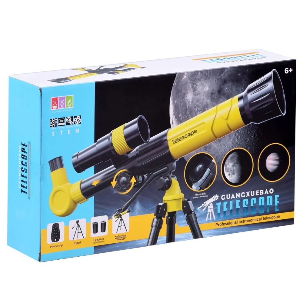 Lekka, plastikowa obudowa lunety ze statywem i akcesoriami