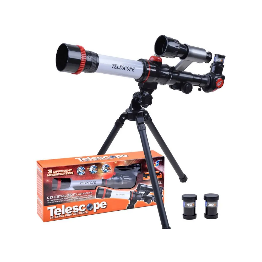 Luneta teleskopowa z zamontowanym statywem gotowa do obserwacji