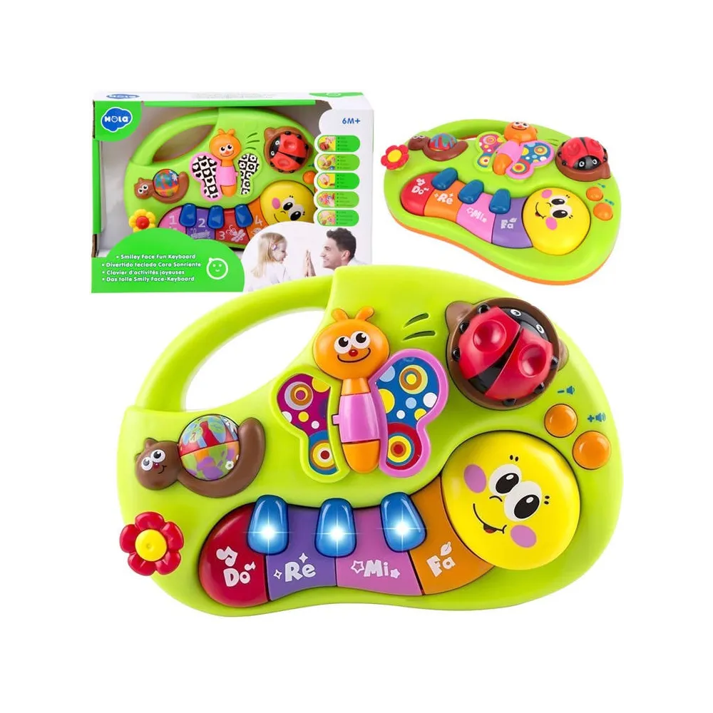 Magiczne kolorowe pianinko organki dla dzieci, widok z przodu