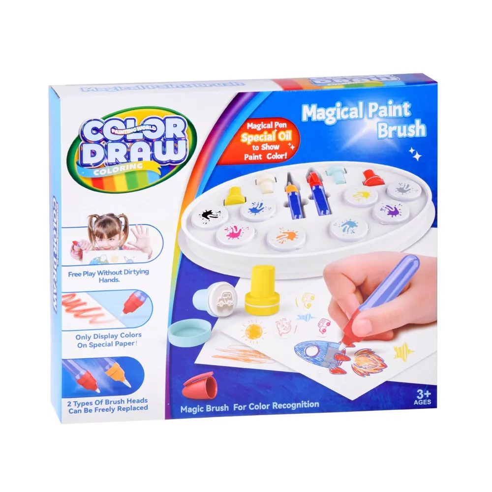 widok kolorowych efektów powstałych po użyciu magicznego pędzla wodnego