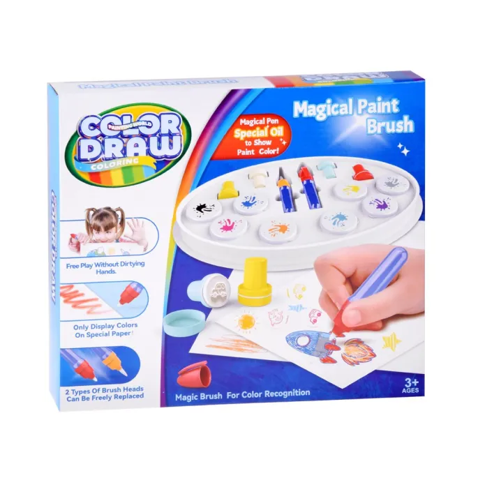 widok kolorowych efektów powstałych po użyciu magicznego pędzla wodnego