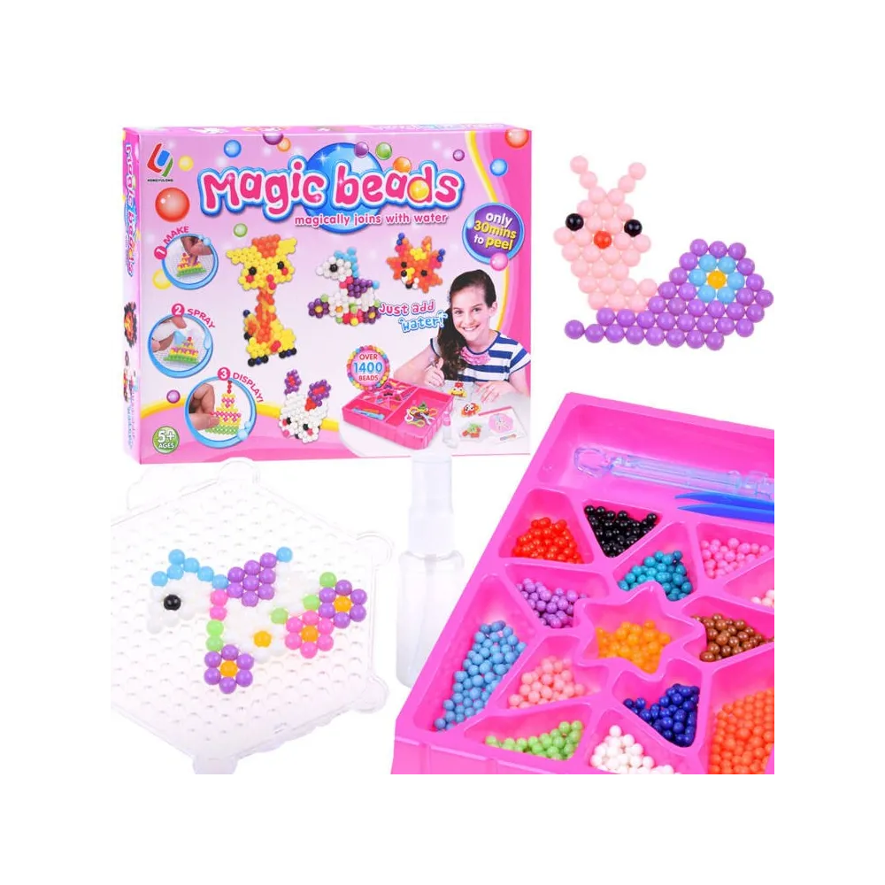 magiczny zestaw wodne koraliki w opakowaniu z akcesoriami